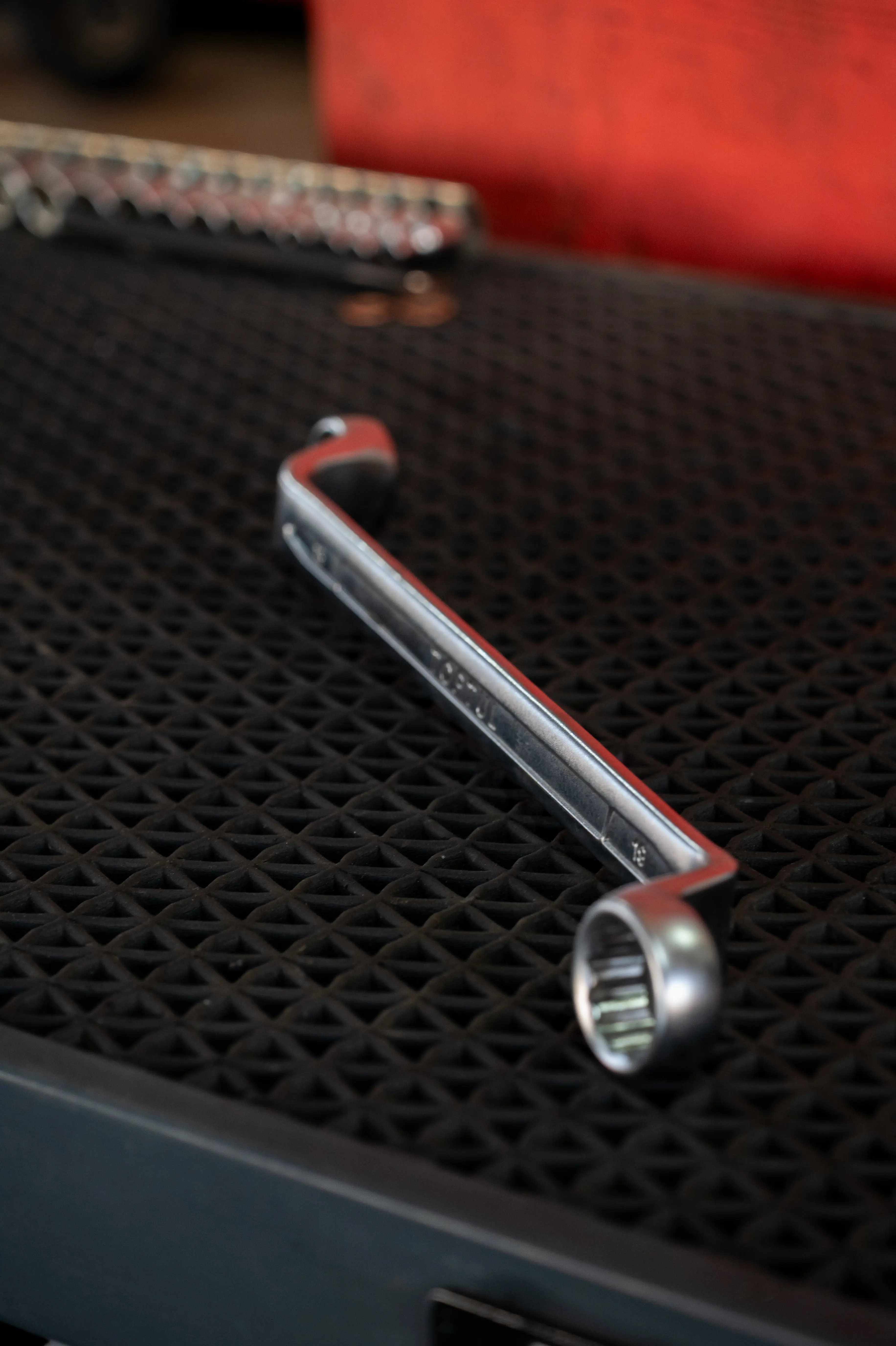 Close-up detail of automotive repair tools